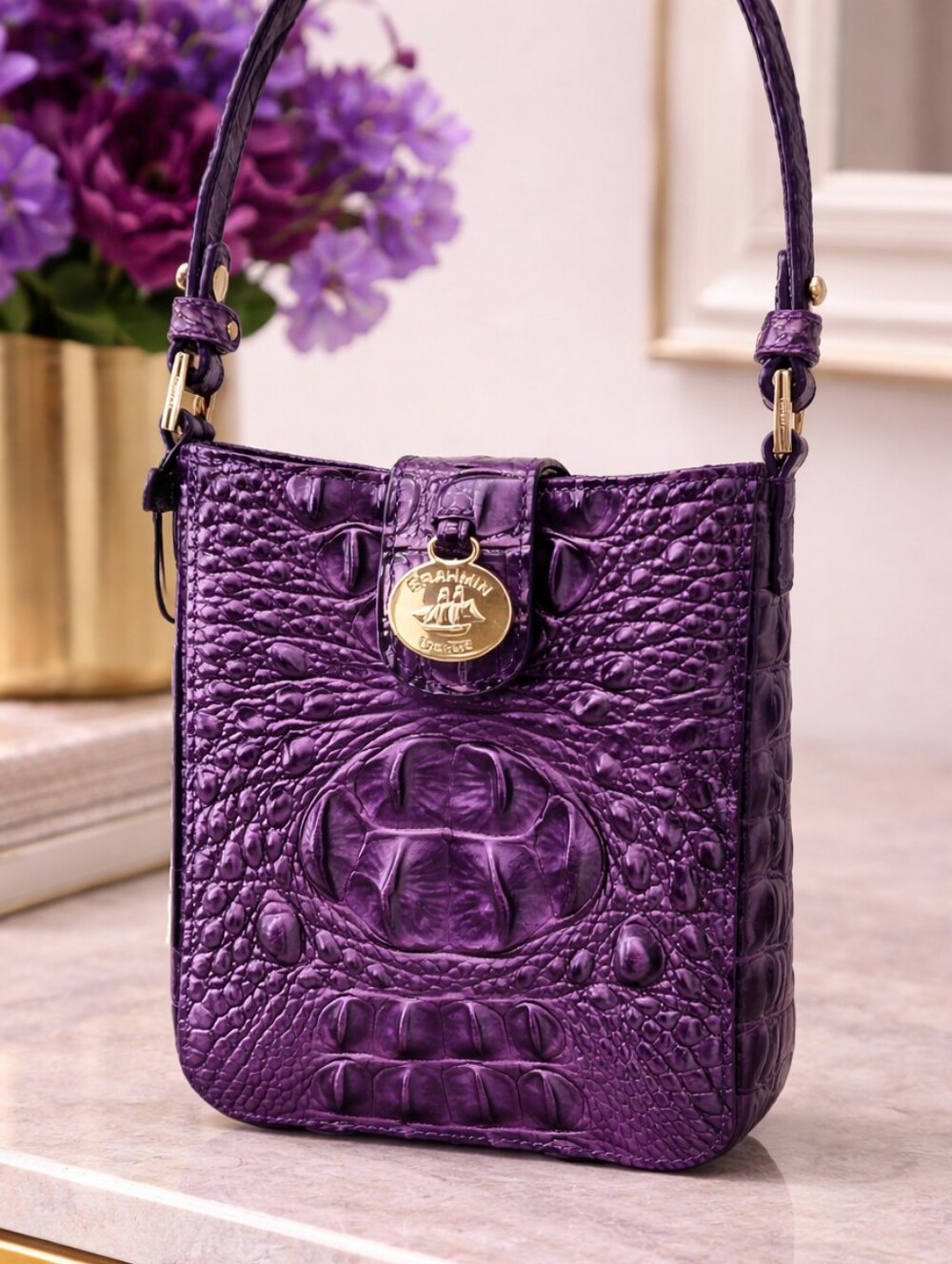 BRAHMIN - MARLEY Ultraviolet Ombre Melbourne Crossbody - NWT
